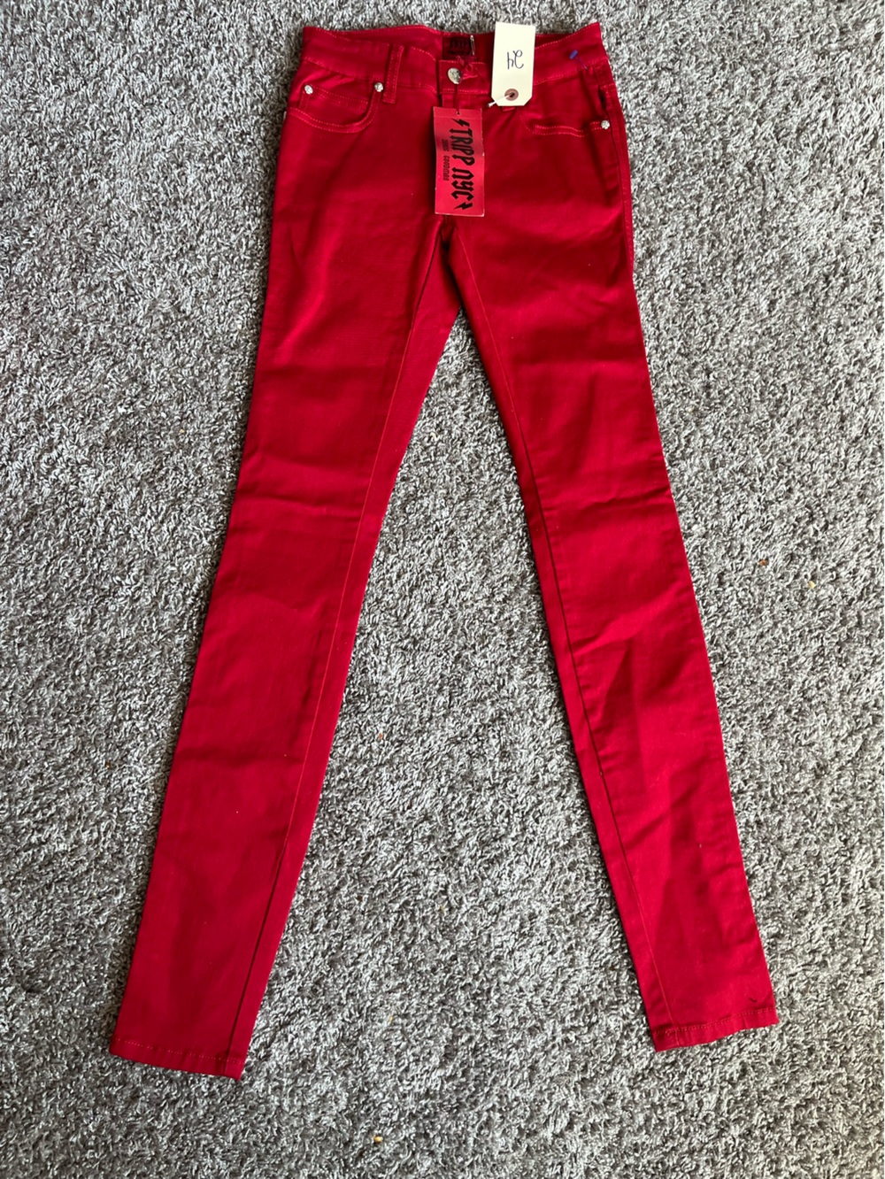 Tripp NYC Womens Red Skinny Jeans -